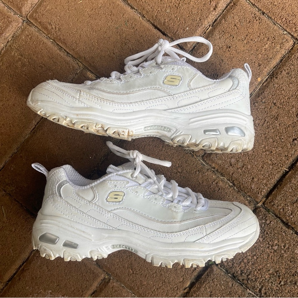 Skechers D’Lites White Sneakers